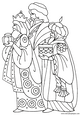 laminas para colorear dibujos de Reyes Magos de navidad 04